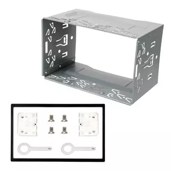 Рамка для установки магнитолы, автоматическая панель, комплект для крепления на приборной панели, коробка, комплект фитингов 2Din для универсального автомобильного DVD-плеера 2Din серый