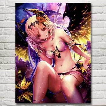 Рамка из цельного дерева, 1 панель, ангел и дьявол, богиня войны, постеры, анимационная живопись, украшение для дома, картины для гостиной, современный постер 15*20cm(with frame)