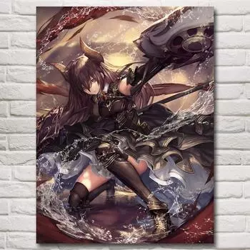 Рамка из цельного дерева, 1 панель, ангел и дьявол, богиня войны, постеры, анимационная живопись, украшение для дома, картины для гостиной, современный постер 15*20cm(with frame)