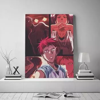 Рамка из цельного дерева Акаши Сейджуро из Kuroko No Basuke аниме холст домашний декор живопись настенные художественные украшения принты общежитие гостиная спальня плакат 15*20cm(with frame)