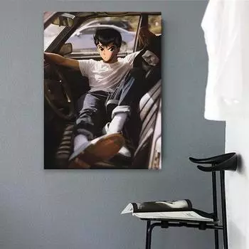 Рамка из цельного дерева, домашний декор, печать на холсте, картина Юсуке Урамеши Ю Ю Хакушо, плакат, настенное искусство, модульные картинки для прикроватного фона 15*20cm(with frame)