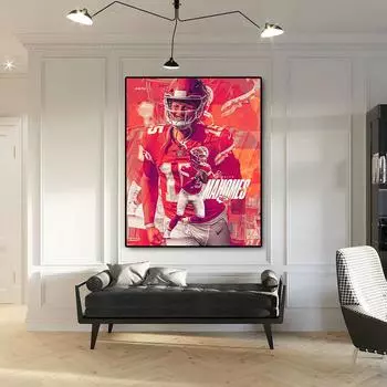 Рамка из цельного дерева, футбольные спортивные художественные постеры и принты, настенная живопись на холсте, акварельная живопись для гостиной, домашний декор, украшение Cuadro, картина 15*20cm(with frame)