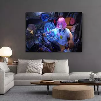 Рамка из цельного дерева HD Красота Аниме Игра Фэнтези Девушка HD Печать Холст Стена Искусства Живопись Модульные Картины Украшения Дома Плакат Рамка Для Гостиной 15*20cm(with frame)