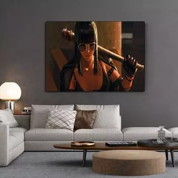 Рамка из цельного дерева HD Красота Аниме Игра Фэнтези Девушка HD Печать Холст Стена Искусства Живопись Модульные Картины Украшения Дома Плакат Гостиная 15*20cm(with frame)