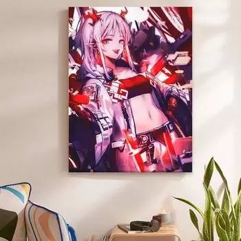 Рамка из цельного дерева Nian Arknights, холст, картина, настенные художественные постеры, печать фотографий, украшение для гостиной, домашний декор, детские настенные художественные принты 15*20cm(with frame)