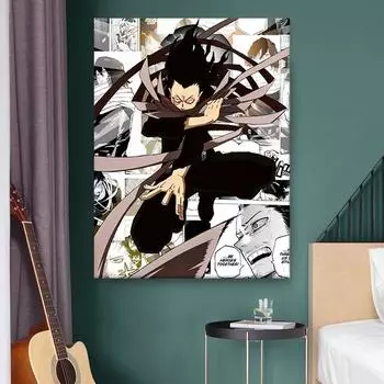 Рамка из цельного дерева Shota Aizawa My Hero Academy шить аниме холст живопись стены искусства печать плакатов картина украшение гостиной домашний декор 15*20cm(with frame)