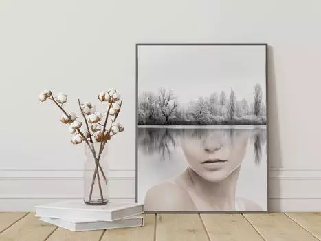 Рамка из цельного дерева, скандинавский пейзаж, холст, картины, уникальные модные лесные настенные художественные постеры и принты, фотографии для гостиной, домашний декор 15*20cm(with frame)