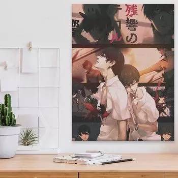 Рамка из цельного дерева Zankyou No Terror in Resonance, украшения в стиле аниме, принты, холст, домашний декор, манга, общежитие, гостиная, спальня, постер, живопись, настенное искусство 15*20cm(with frame)