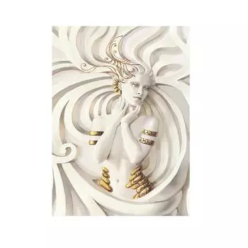 Рамка из цельного дерева, золотой блестящий камень для вышивки, женский эффект, холст, живопись, постеры и принты, настенные художественные картины для гостиной, домашний декор 15*20cm(with frame)