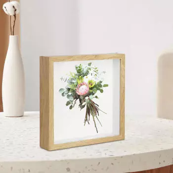 Рамка из сухоцветов для настенного декора, украшение стола, деревянные коробки-тени, витрины Wood color