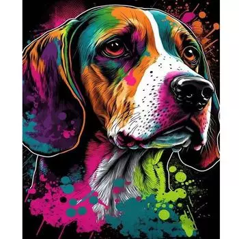 Рамка красочная картина с собакой по номерам для взрослых, картина с изображением животных, наборы для начинающих, краска с номерами для домашнего декора 40x50 см 40x50cm NO Frame