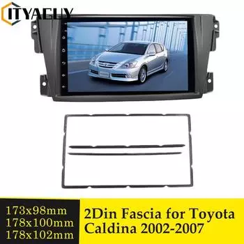Рамка лицевой панели автомобильного радиоприемника с двойным DIN для TOYOTA Caldina 2002-2007, стереопанель, комплект для установки накладки на приборную панель CD 173x98mm
