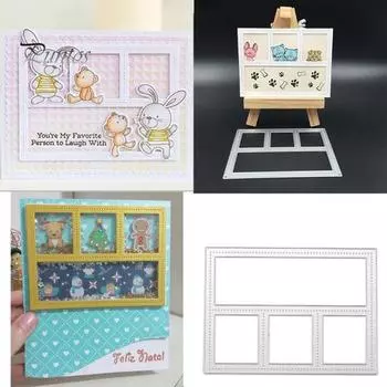 Рамка Металлический Вырубной Штанцевый Высечка Изготовитель Карты DIY Бумажные Изделия Скрапбукинг Декор серебряный