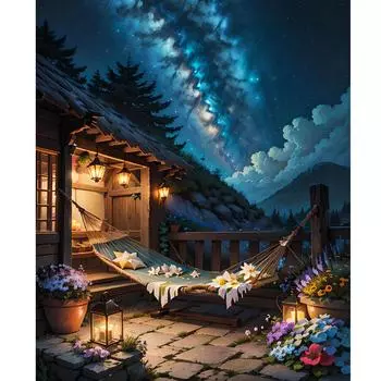 Рамка «Ночное небо», картина по номерам, посылка для взрослых, наборы для начинающих, настенная художественная картина для домашнего декора 40x50 см 40x50cm NO Frame