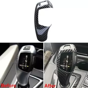 Рамка панели переключения передач и крышка ручки из углеродного волокна черного цвета для BMW F20/F21/F22/F30/F31/F34/F32/F33/F36 только для автомобилей с правым рулем Gear Shift Knob Cover