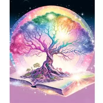 Рамка Радужное дерево, сделай сам, картина по номерам для взрослых, наборы, книга, пейзаж, ручная роспись, холст, картина для домашнего декора, 40x50 40x50cm NO Frame