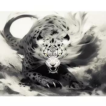 Рамка-раскраска по номерам, леопард, акриловые краски, картина на холсте, ручная работа, рисунок для взрослых, домашний декор 40x50 см 40x50cm NO Frame