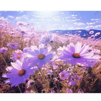 Рамка RUOPOTY, картина маслом по номерам, цветы, пейзаж, картина по номерам на холсте, дома, гостиной, художественное ремесло, 40x50 см 40x50cm NO Frame