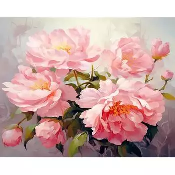 Рамка Ruopoty, картина по номерам, розовый цветок, ручная работа на холсте, подарок «сделай сам», набор для рисования по номерам для украшения гостиной 40x50cm NO Frame