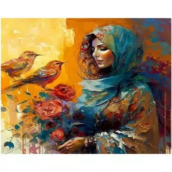 Рамка Ruopoty, картина «сделай сам», картина по номерам, птица, женщина, рисунок, раскраска по номерам, рисунок, домашняя настенная работа, 40x50 см 40x50cm NO Frame