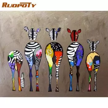 Рамка RUOPOTY, картина «сделай сам», картина по номерам, акриловая краска на холсте, современная настенная художественная картина, уникальный подарок для домашнего декора, произведение искусства