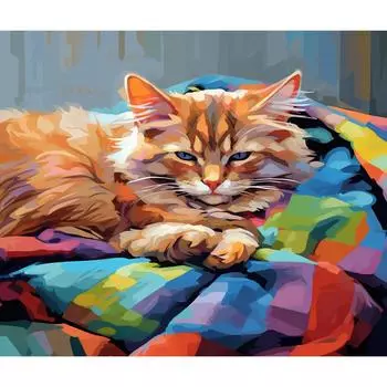 Рамка RUOPOTY, наборы для рисования по номерам, милый кот, акриловая краска с цифрами, изображение животных, легкая краска на холсте, домашний декор 40x50cm NO Frame