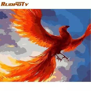 Рамка RUOPOTY, сделай сам, картина по номерам, картина со звездами по номерам, акриловая краска на холсте, ручная роспись для украшения гостиной, искусство 40x50CM NO Frame