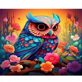 Рамка RUOPOTY, сделай сам, картина по номерам, красочные изображения животных с номерами, акриловая краска на холсте, индивидуальный подарок 40x50 см 40x50cm NO Frame