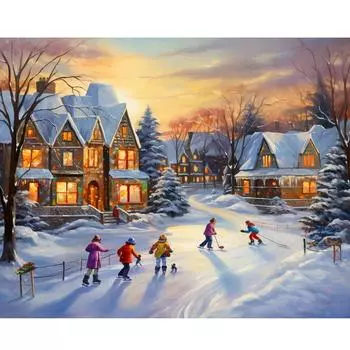 Рамка RUOPOTY, сделай сам, картина по номерам, зимняя краска по номерам для взрослых, раскраска на холсте по номерам, украшение для дома, искусство 40x50cm NO Frame