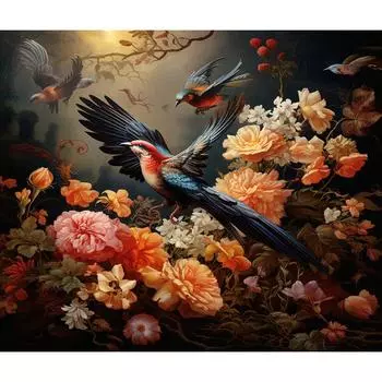 Рамка RUOPOTY, сорока, сделай сам, картина по номерам, животные, краска по номерам, современная настенная художественная картина, холст, картина для домашнего декора 40x50cm NO Frame