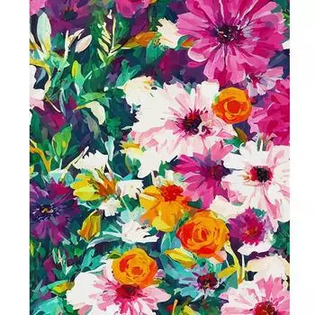 Рамка с абстрактными цветами, картина по номерам для взрослых, наборы, ручная роспись, стартовый набор, раскраска по номерам для домашнего декора, 40x50 см 40x50cm NO Frame