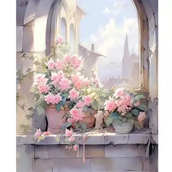 Рамка с цветами, картина по номерам для взрослых, наборы, современная картина, раскраска по номерам, поделки своими руками, наборы для начинающих для украшения дома 40x50 см 40x50cm NO Frame