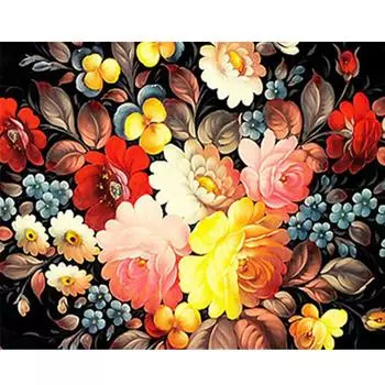 Рамка с цветами, наборы для рисования по номерам, для взрослых, для начинающих, поделки своими руками для домашнего декора стен 40x50 40x50cm NO Frame