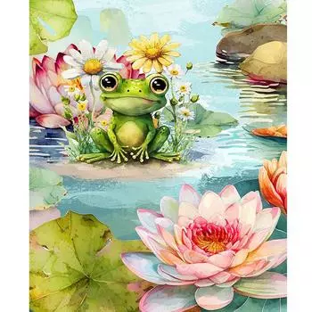 Рамка с цветком лотоса, картина по номерам для взрослых, наборы, картина ручной работы по номерам, картина для подарка своими руками, 40x50 см 40x50cm NO Frame