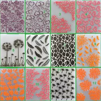 Рамка с цветочным сердечком, пластиковые папки с тиснением, трафарет для DIY, скрапбукинг, альбом, декор карты, шаблон, звездный лист, камень No.13-Heart Leaf
