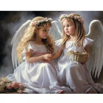 Рамка с изображением ангела по номерам для взрослых, подарок своими руками, настенная художественная картина по номерам для домашнего декора 40x50 см 40x50cm NO Frame