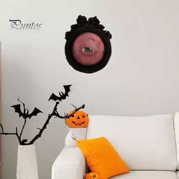 Рамка с изображением глаза дьявола, настенное украшение для дома, офиса, гостиной, вечеринки на Хэллоуин, дома с привидениями, настенное искусство, жуткие глаза призрака, настенный портрет, орнамент розовый