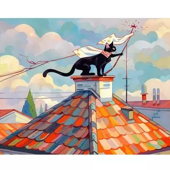 Рамка с изображением мультфильма, акриловая краска по номерам, наборы для взрослых, наборы с котом, подарок «сделай сам», для домашнего декора, 40x50 см 40x50cm NO Frame