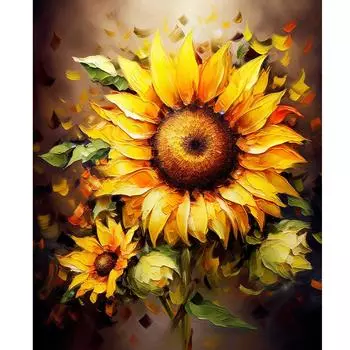 Рамка с подсолнухами, наборы для рисования по номерам своими руками для взрослых, рисование на холсте, картины по номерам, акриловая краска для домашнего декора, 40x50 см 40x50cm NO Frame