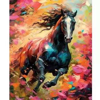 Рамка «сделай сам», картина по номерам, бегущая лошадь, современная настенная художественная картина, животные, подарок «сделай сам», для домашнего декора, 40x50 40x50cm NO Frame