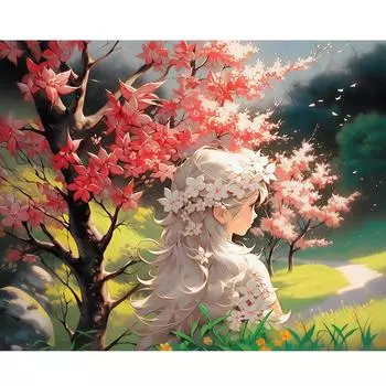 Рамка «сделай сам», картина по номерам для взрослых, наборы, мультяшная картина, дерево, пейзаж, акриловая краска по номерам для украшения дома 40x50 см 40x50cm NO Frame