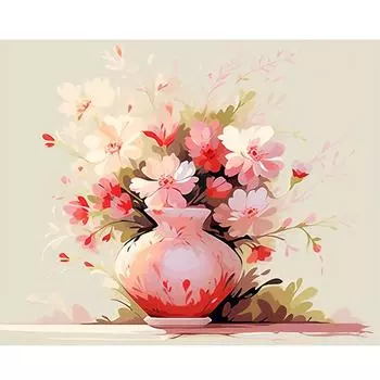 Рамка «сделай сам», картина по номерам для взрослых, наборы, ваза, цветы, художественный подарок, акриловая краска по номерам для домашнего декора, 40x50 см 40x50cm NO Frame