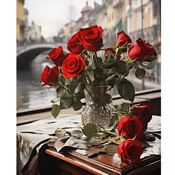 Рамка «сделай сам», картина по номерам для взрослых, наборы роз, цветы, картина по номерам на холсте, домашний декор, уникальный подарок 40x50 см 40x50cm NO Frame