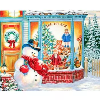 Рамка «сделай сам», картина по номерам для взрослых, наборы «Снеговик», рождественский подарок, раскраска по номерам, украшение для дома 40x50 40x50cm NO Frame