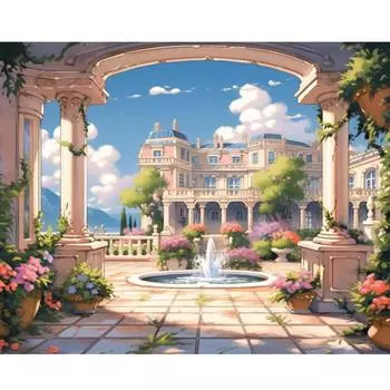 Рамка «сделай сам», картина по номерам для взрослых, наборы с изображением замка, настенное искусство, подарок, пейзаж, акриловая краска по номерам для домашнего декора, 40x50 см 40x50cm NO Frame