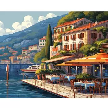 Рамка «сделай сам», картина по номерам для приморского дома, пейзаж, акриловая краска по номерам для домашнего декора стен 40x50 см 40x50cm NO Frame