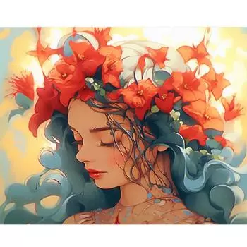 Рамка «сделай сам», картина по номерам для стартового набора, женская мультяшная фигурка, изображение по номерам для взрослых, подарок «сделай сам», 40x50 см 40x50cm NO Frame