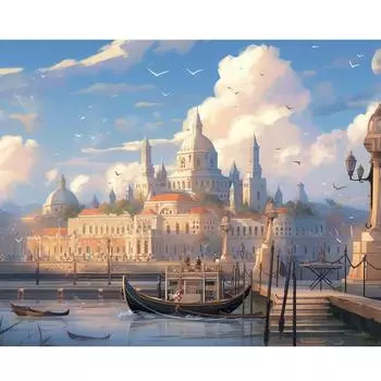 Рамка «сделай сам», картина по номерам для взрослых, наборы, городской замок, пейзаж, акриловая краска, картина по номерам для домашнего декора 40x50 см 40x50cm NO Frame