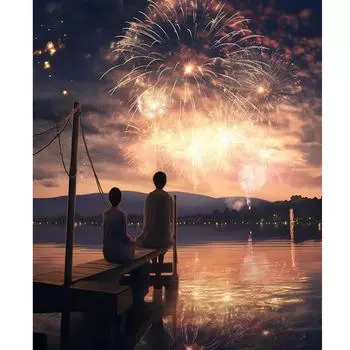 Рамка «сделай сам», картина по номерам для взрослых, подарок, романтический фейерверк, пейзаж, настенное искусство, современная картина для домашнего декора 40x50 см 40x50cm NO Frame