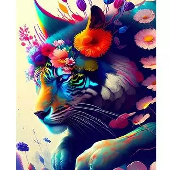 Рамка «сделай сам», картина по номерам, леопардовая красочная картина с цифрами для взрослых, наборы, поделки своими руками, подарок для украшения дома 40x50 40x50cm NO Frame